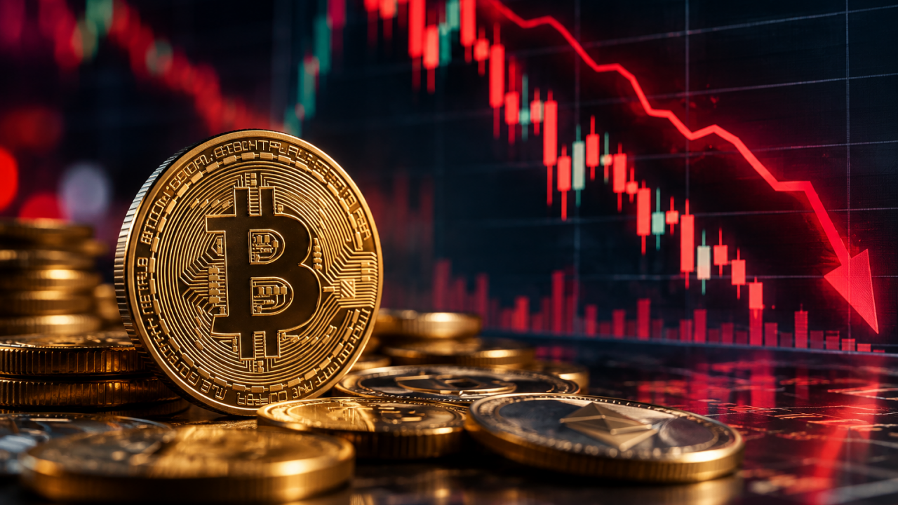 Rischio crollo crypto con Bitcoin e grafico del mercato